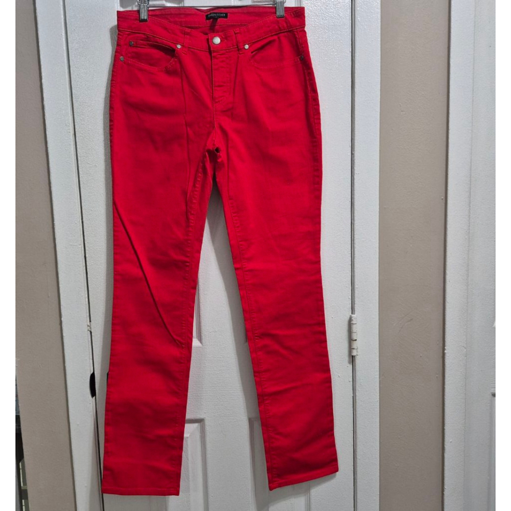 Women's EILEEN FISHER Red Straight Leg Jeans Size 6